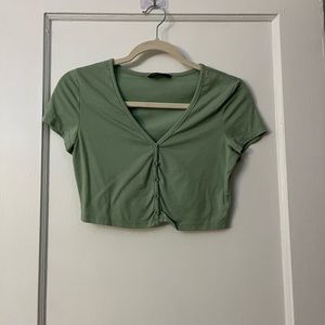 Green crop top Shein
